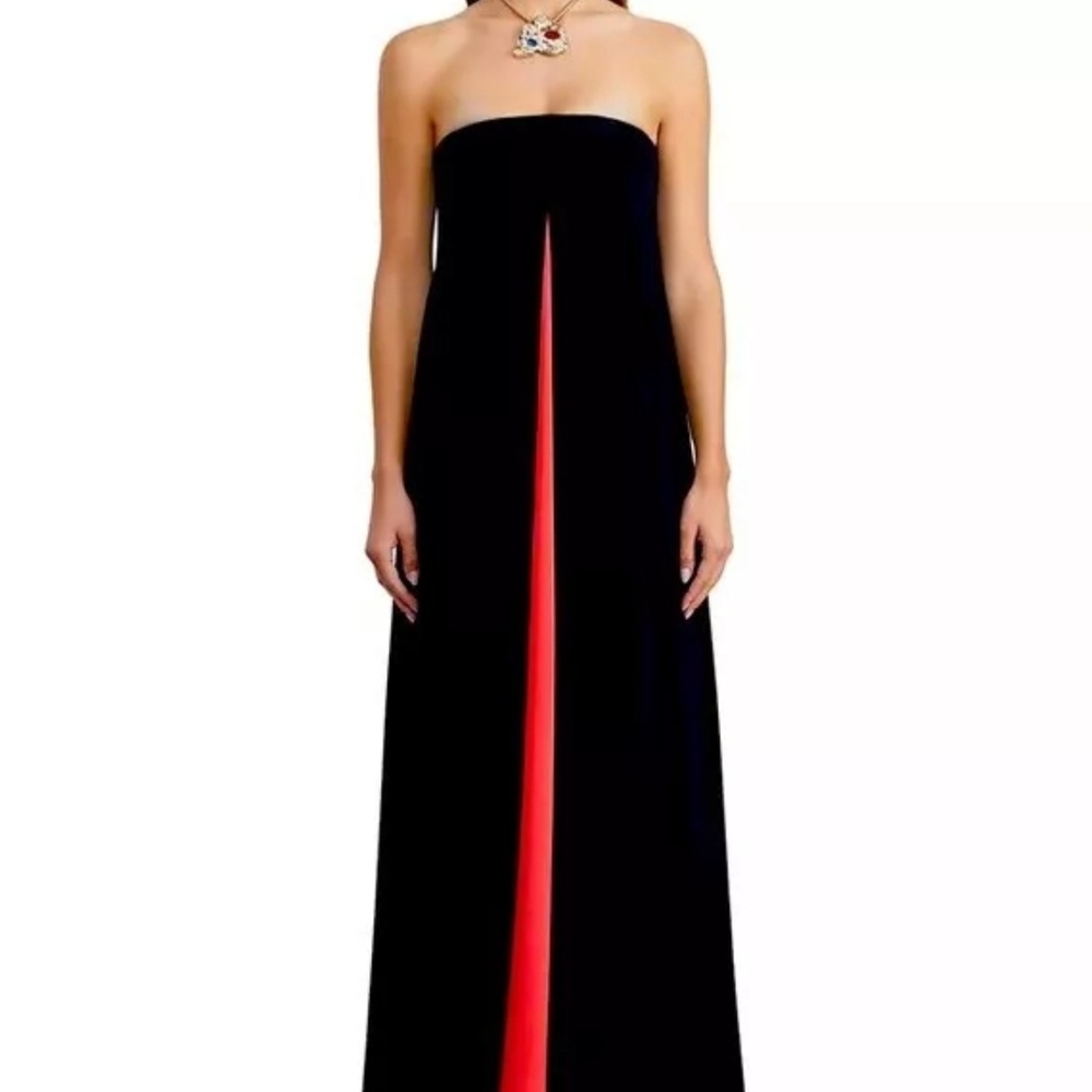 Lafayette 148 New York Black and Red Strapless Dress